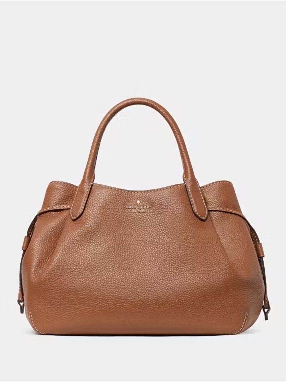 ♠️Kate Spade Dumpling Large Pebbled Leather Satchel Bag, Warm Gingerbread Brown